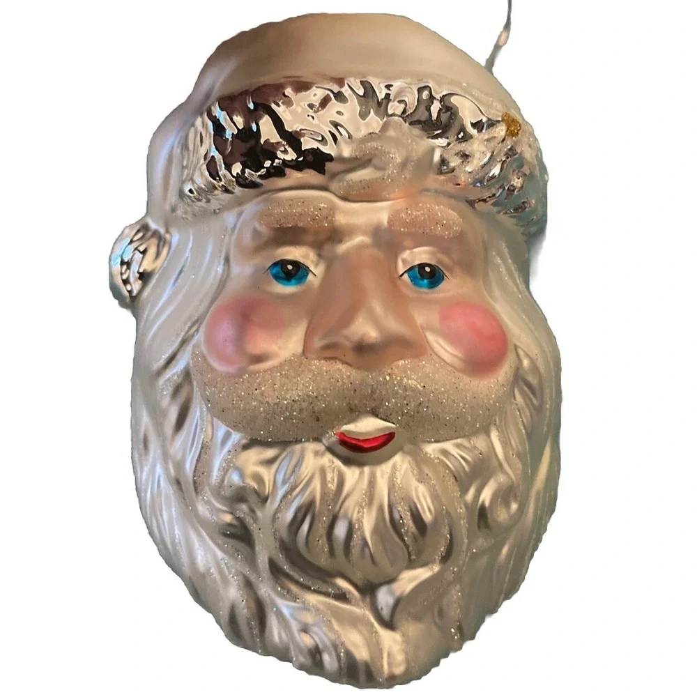 Dept 56 Mercury Glass Oversized Santa‎ Ornament Rare Holiday Christmas